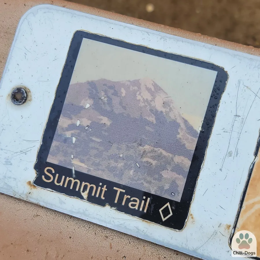 Expert trail marker sign on the rocky path near Cerro San Luis Obispo summit, San Luis Obispo