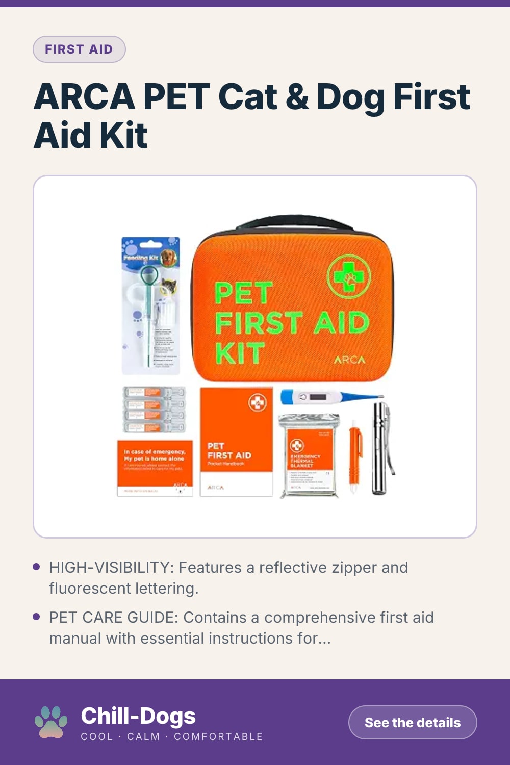 ARCA PET Cat & Dog First Aid Kit — Chill-Dogs pin