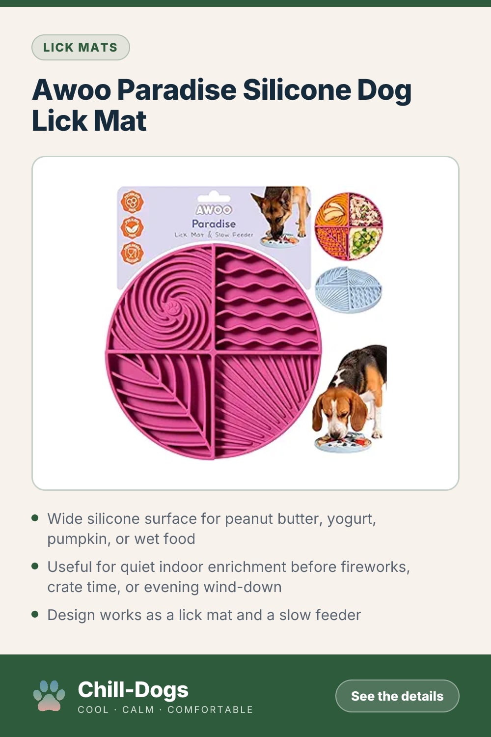 Awoo Paradise Silicone Dog Lick Mat — Chill-Dogs pin