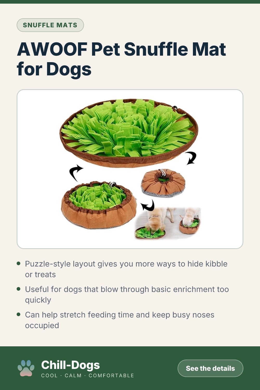 AWOOF Pet Snuffle Mat for Dogs — Chill-Dogs pin