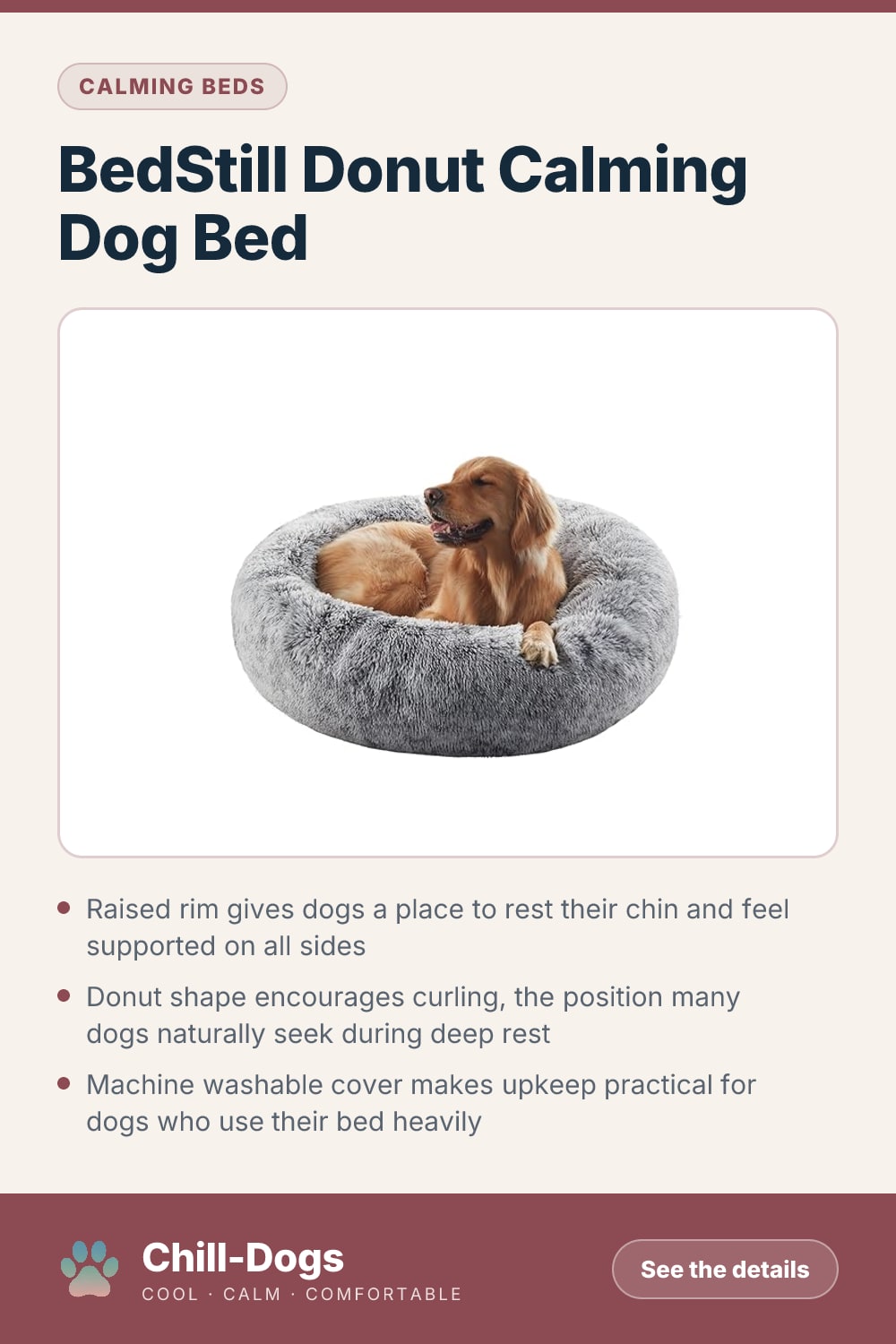 BedStill Donut Calming Dog Bed — Chill-Dogs pin