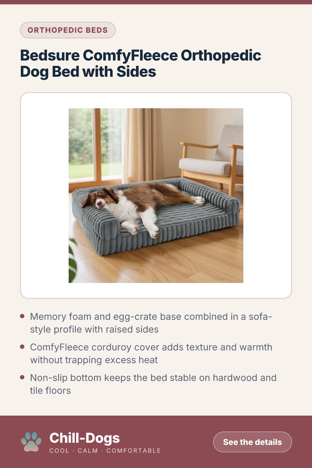 Bedsure ComfyFleece Orthopedic Dog Bed with Sides — Chill-Dogs pin