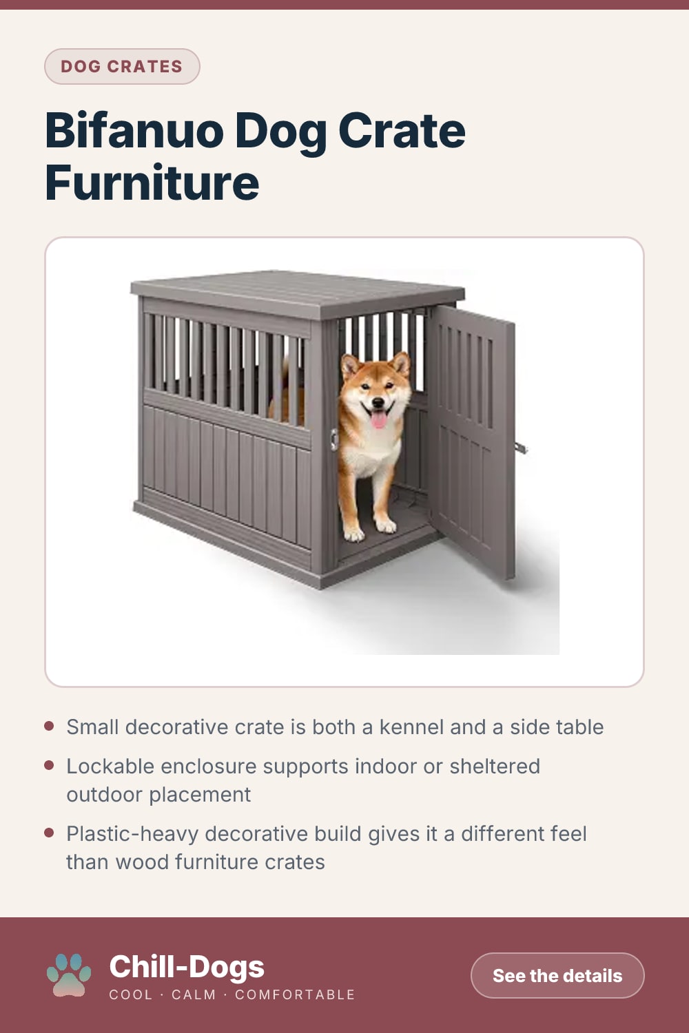 Bifanuo Dog Crate Furniture — Chill-Dogs pin