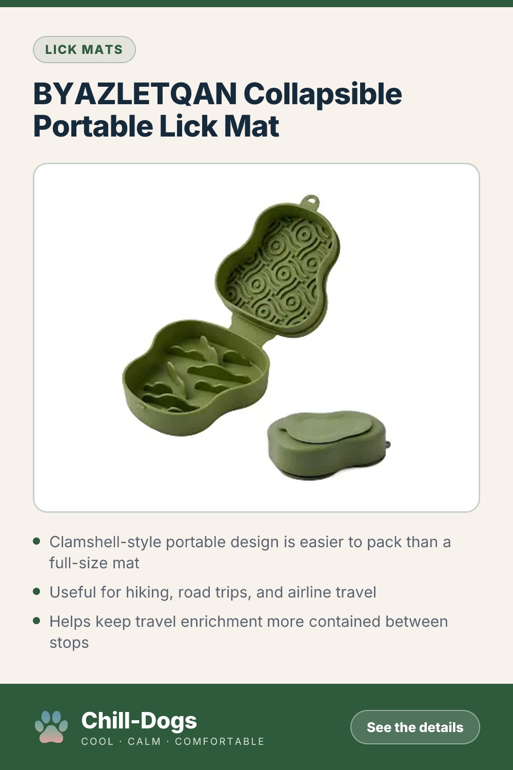 BYAZLETQAN Collapsible Portable Lick Mat — Chill-Dogs pin