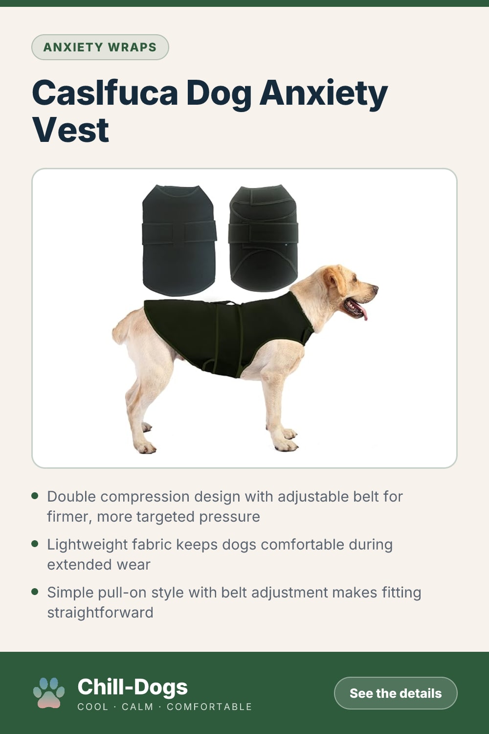 Caslfuca Dog Anxiety Vest — Chill-Dogs pin