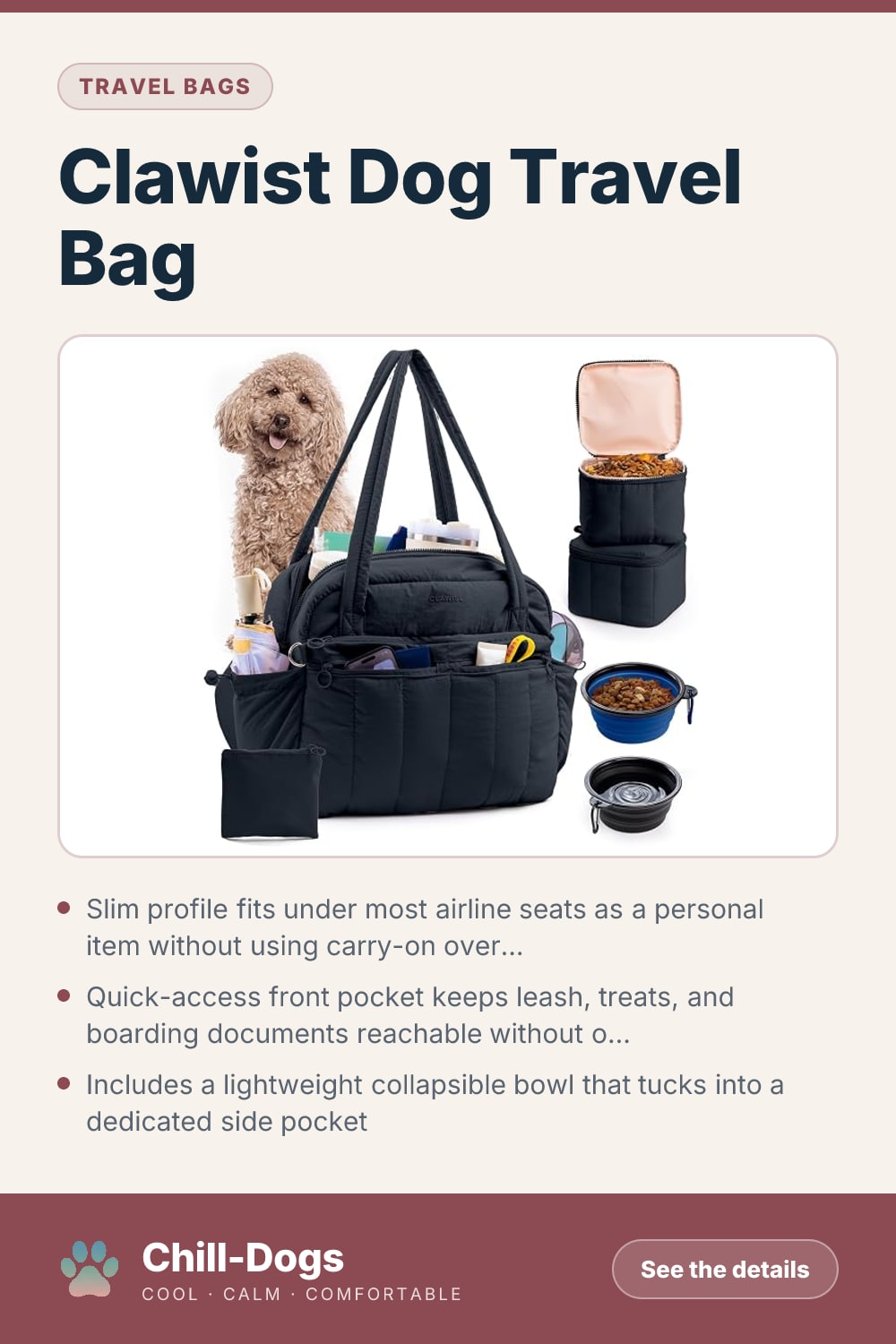 Clawist Dog Travel Bag — Chill-Dogs pin