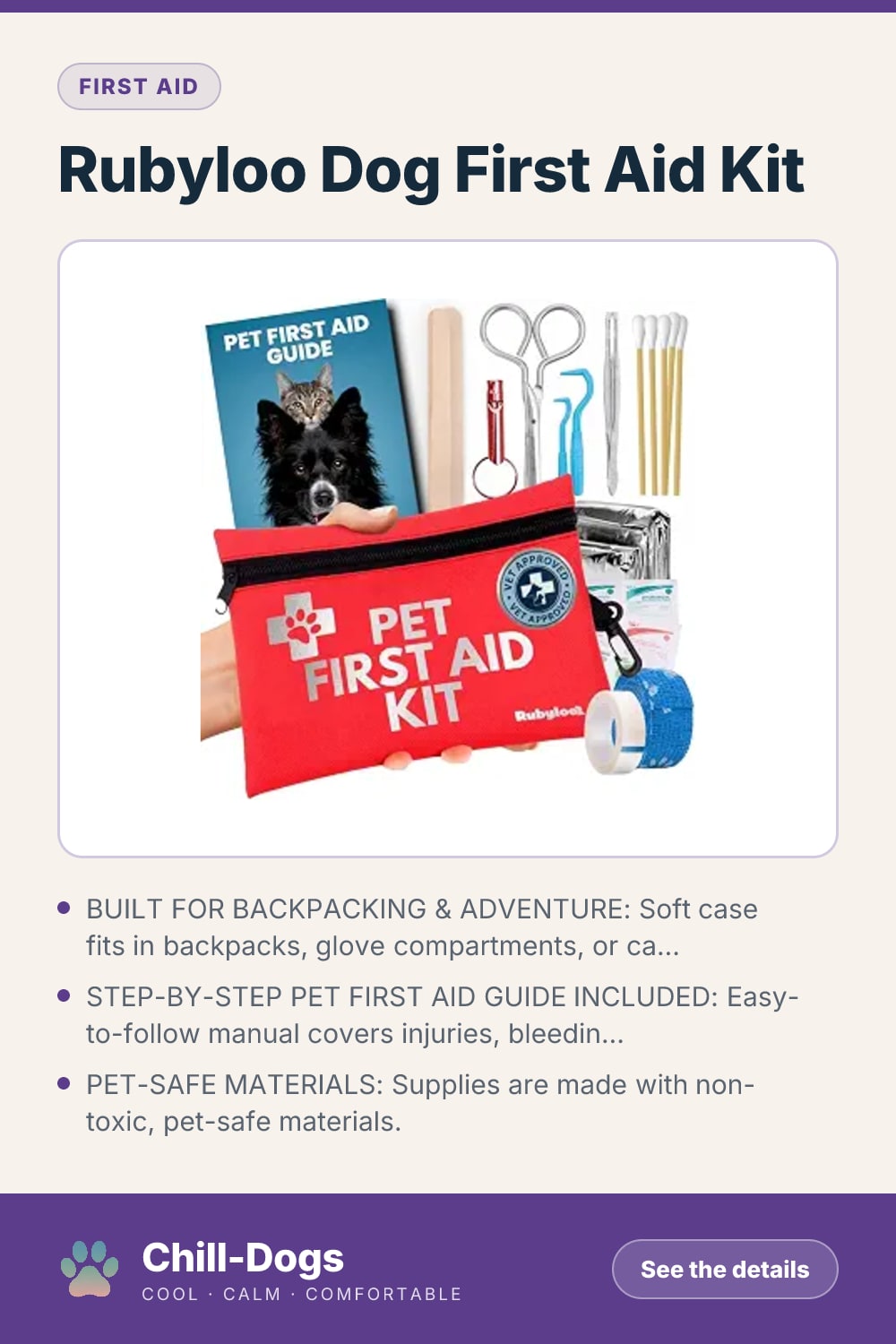 Rubyloo Dog First Aid Kit — Chill-Dogs pin