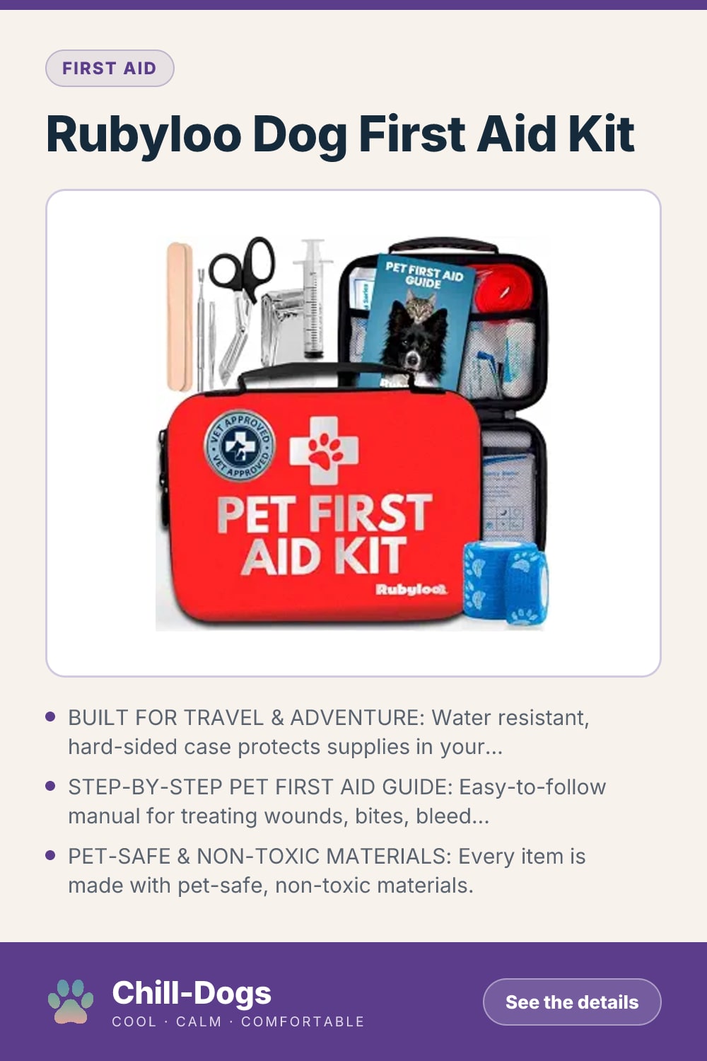 Rubyloo Dog First Aid Kit — Chill-Dogs pin