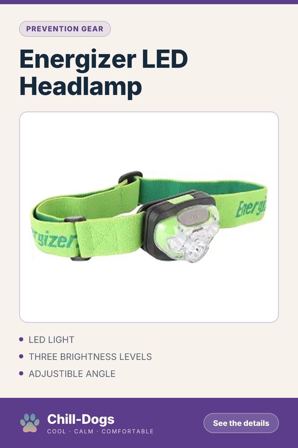 Energizer LED Headlamp — Chill-Dogs pin