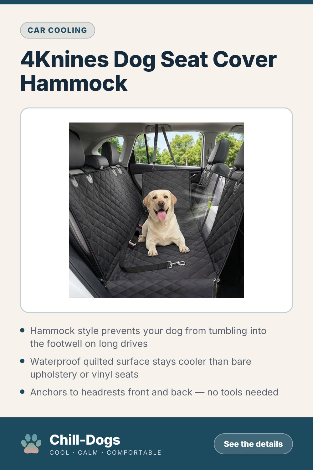 4Knines Dog Seat Cover Hammock — Chill-Dogs pin