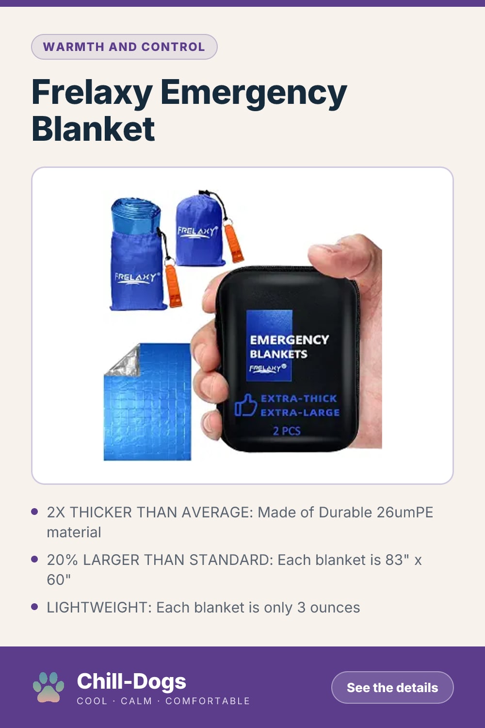 Frelaxy Emergency Blanket — Chill-Dogs pin
