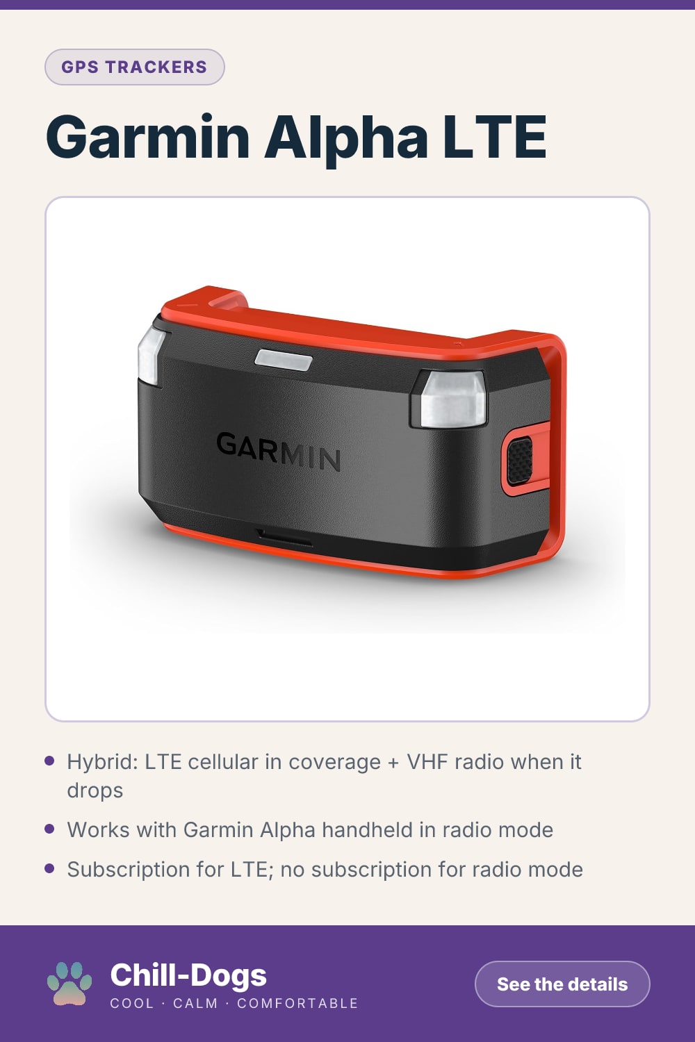 Garmin Alpha LTE — Chill-Dogs pin