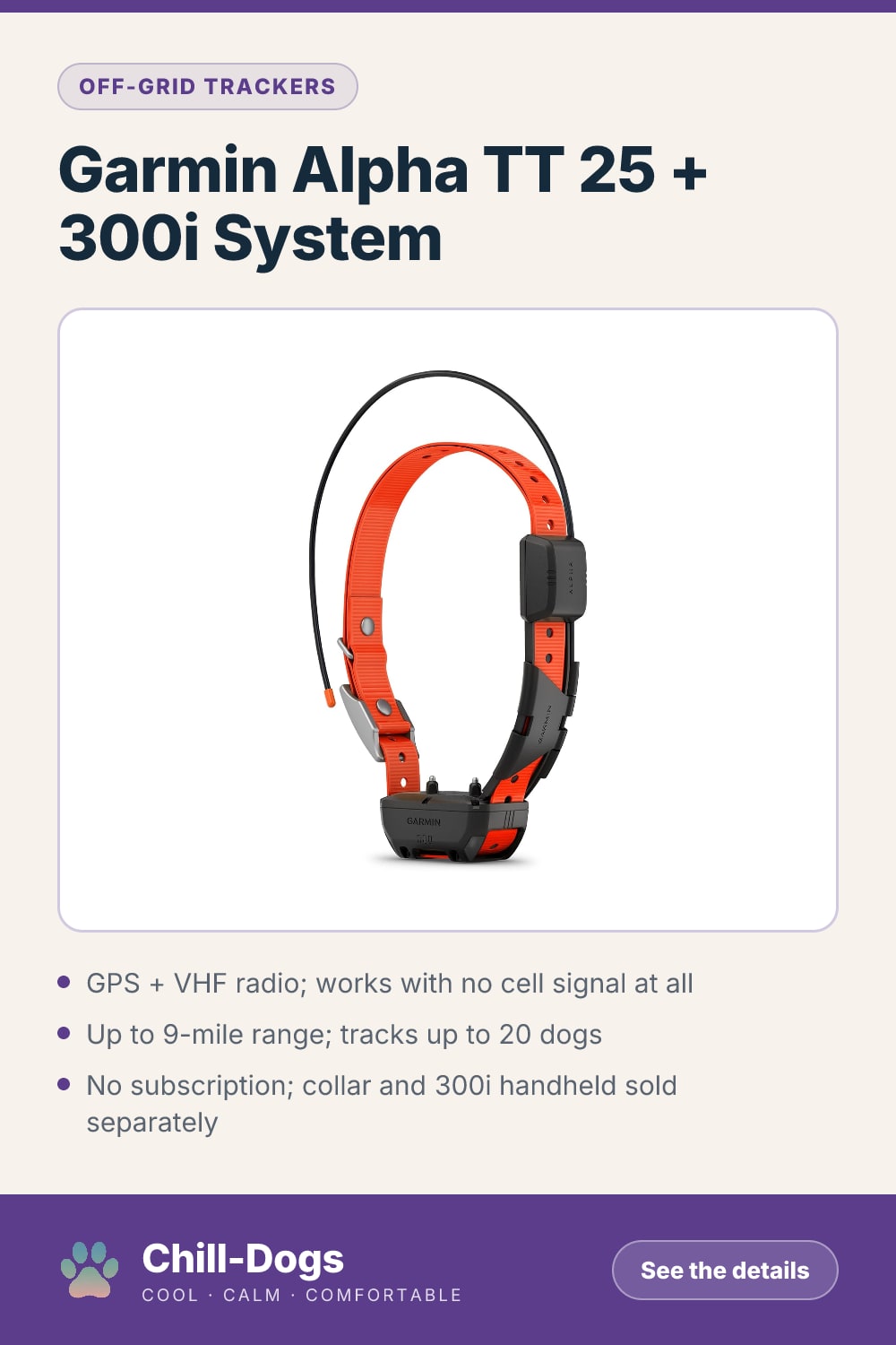 Garmin Alpha TT 25 + 300i System — Chill-Dogs pin