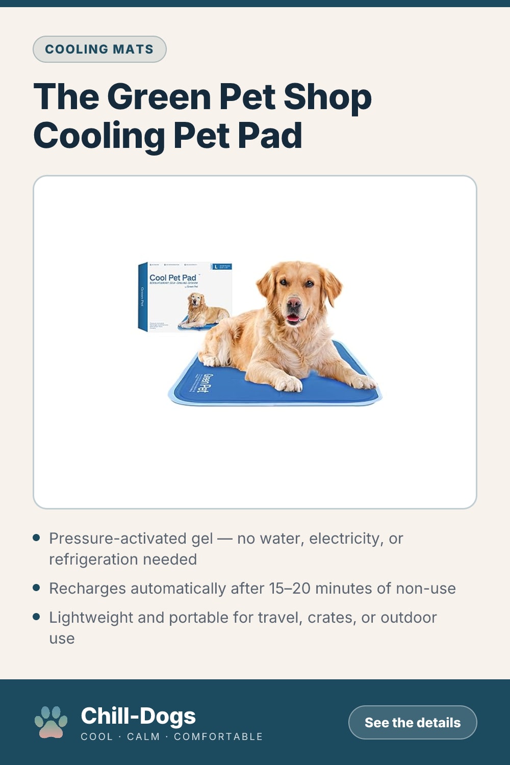 The Green Pet Shop Cooling Pet Pad — Chill-Dogs pin