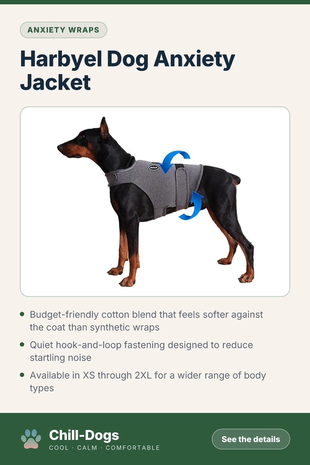 Harbyel Dog Anxiety Jacket — Chill-Dogs pin