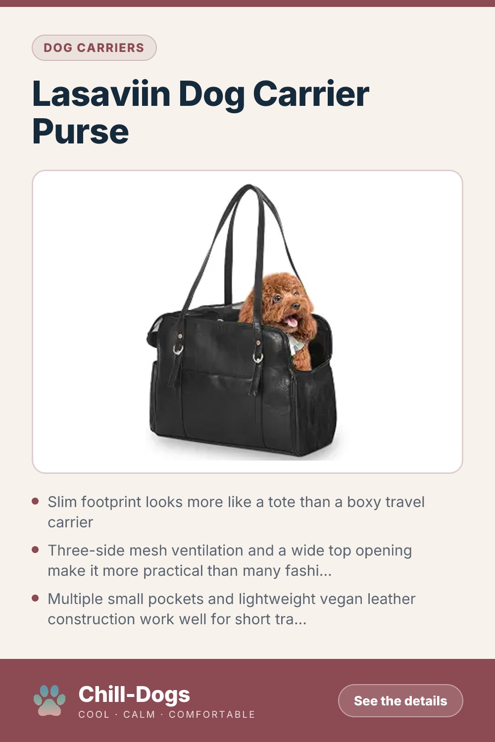 Lasaviin Dog Carrier Purse — Chill-Dogs pin