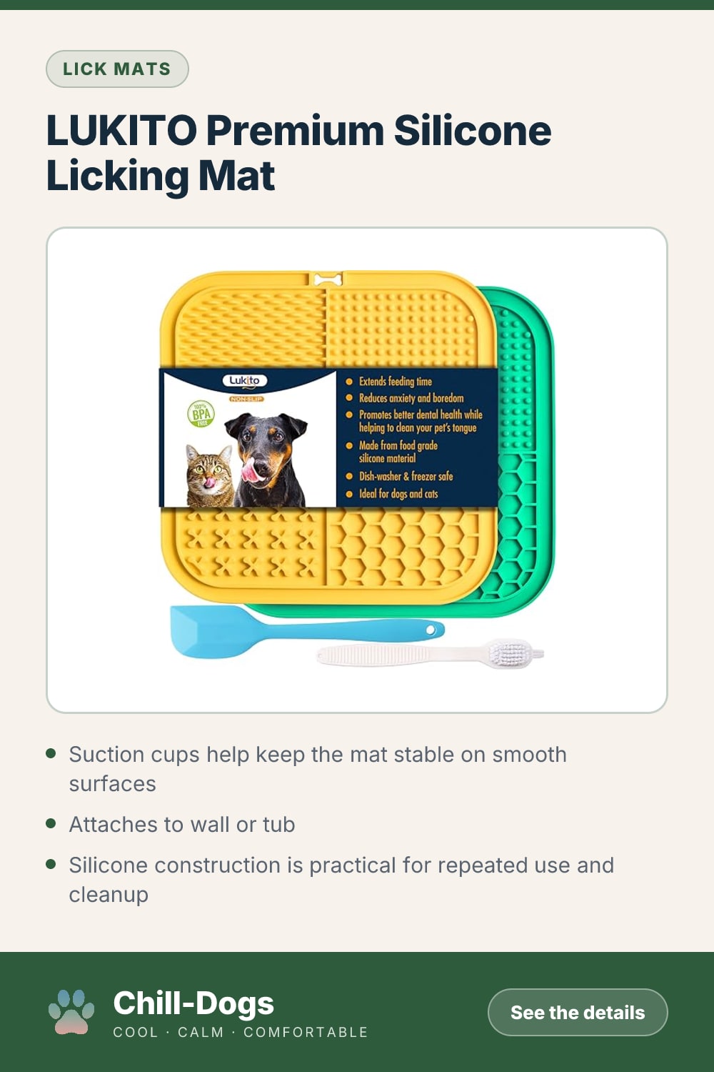 LUKITO Premium Silicone Licking Mat — Chill-Dogs pin