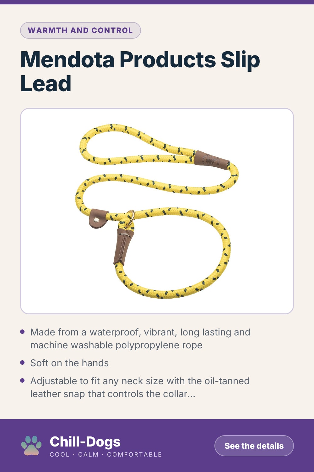 Mendota Products Slip Lead — Chill-Dogs pin