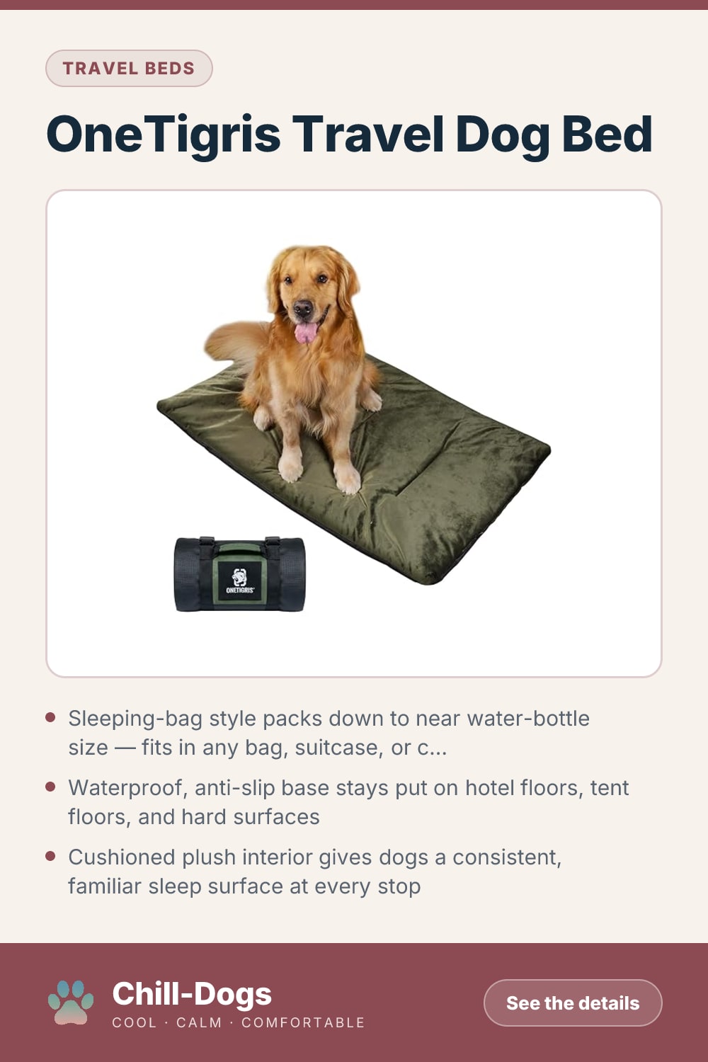OneTigris Travel Dog Bed — Chill-Dogs pin