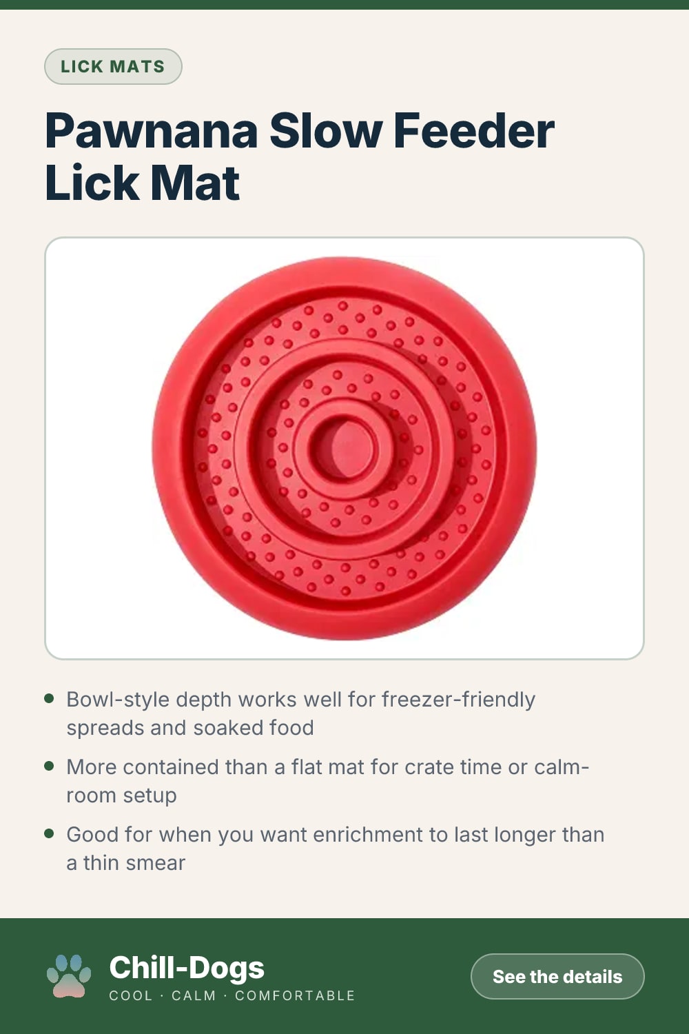 Pawnana Slow Feeder Lick Mat — Chill-Dogs pin