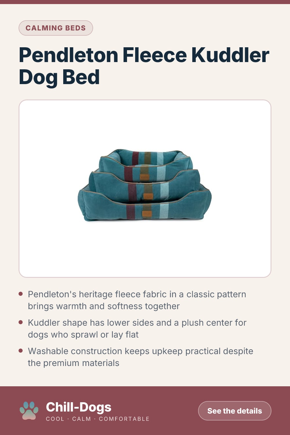 Pendleton Fleece Kuddler Dog Bed — Chill-Dogs pin