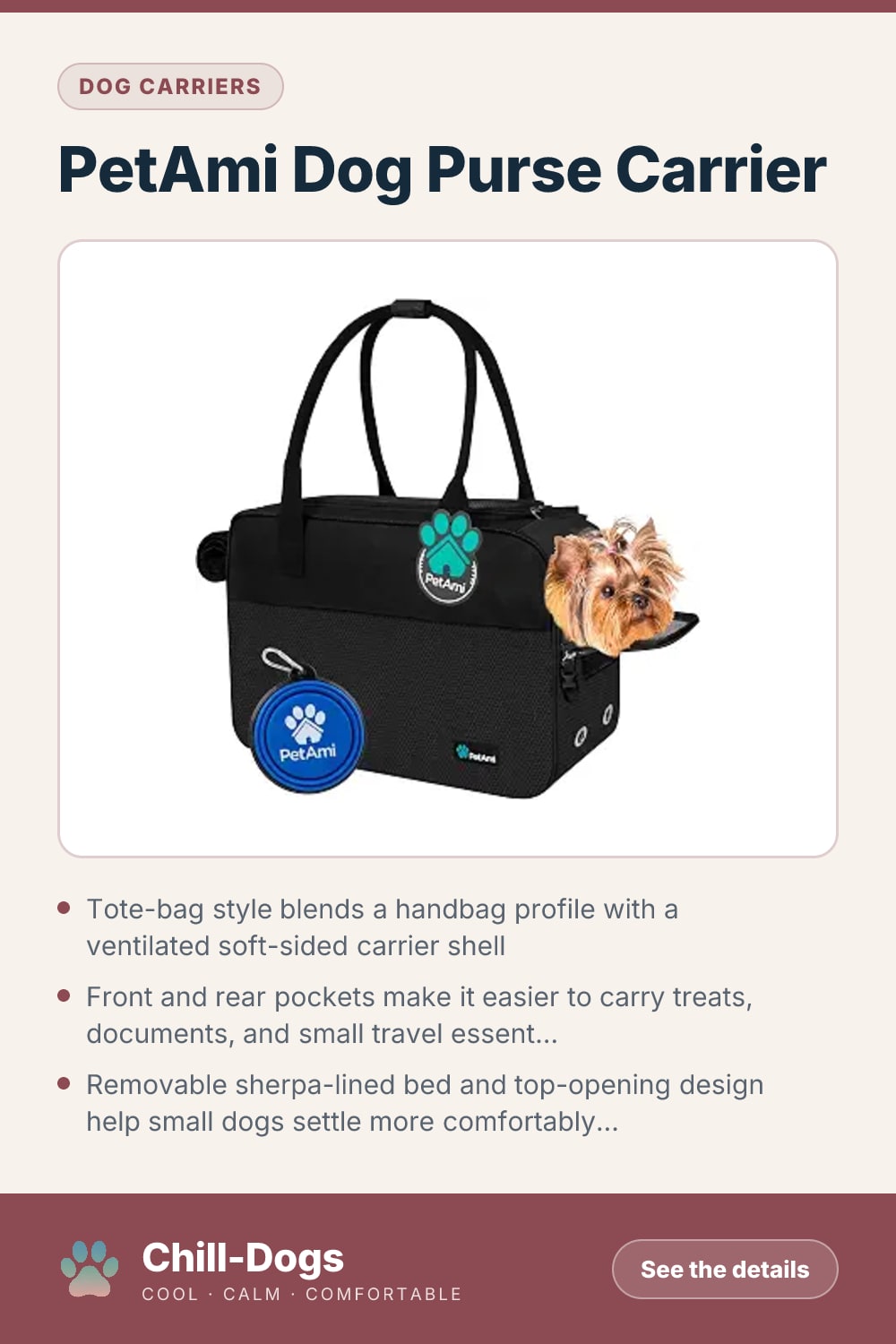 PetAmi Dog Purse Carrier — Chill-Dogs pin