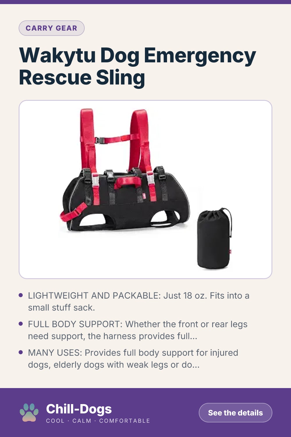 Wakytu Dog Emergency Rescue Sling — Chill-Dogs pin