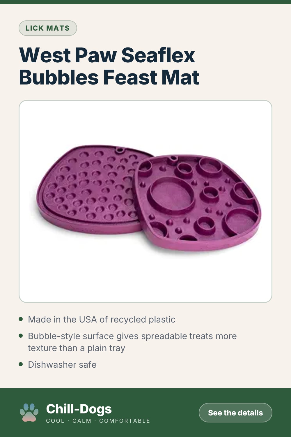 West Paw Seaflex Bubbles Feast Mat — Chill-Dogs pin