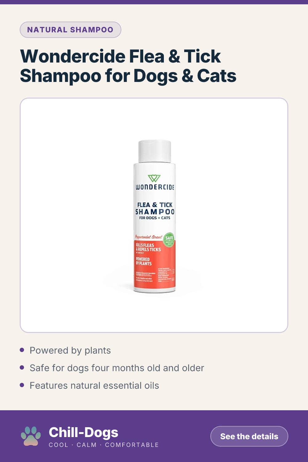 Wondercide Flea & Tick Shampoo for Dogs & Cats — Chill-Dogs pin