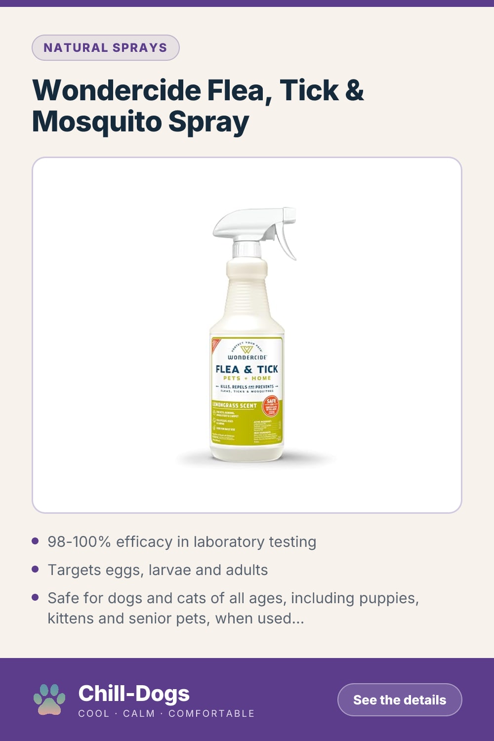 Wondercide Flea, Tick & Mosquito Spray — Chill-Dogs pin