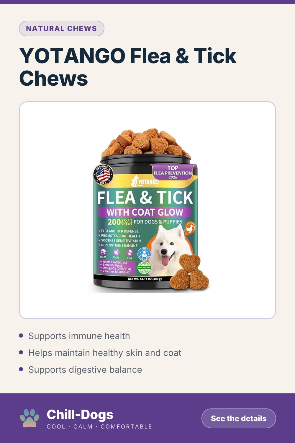 YOTANGO Flea & Tick Chews — Chill-Dogs pin
